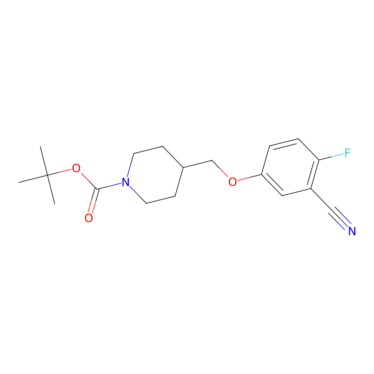 tert-Butyl 4-((3-cyano-4-fluorophenoxy)methyl)piperidine-1-carboxylate molecular structure, CAS 2805078-22-0