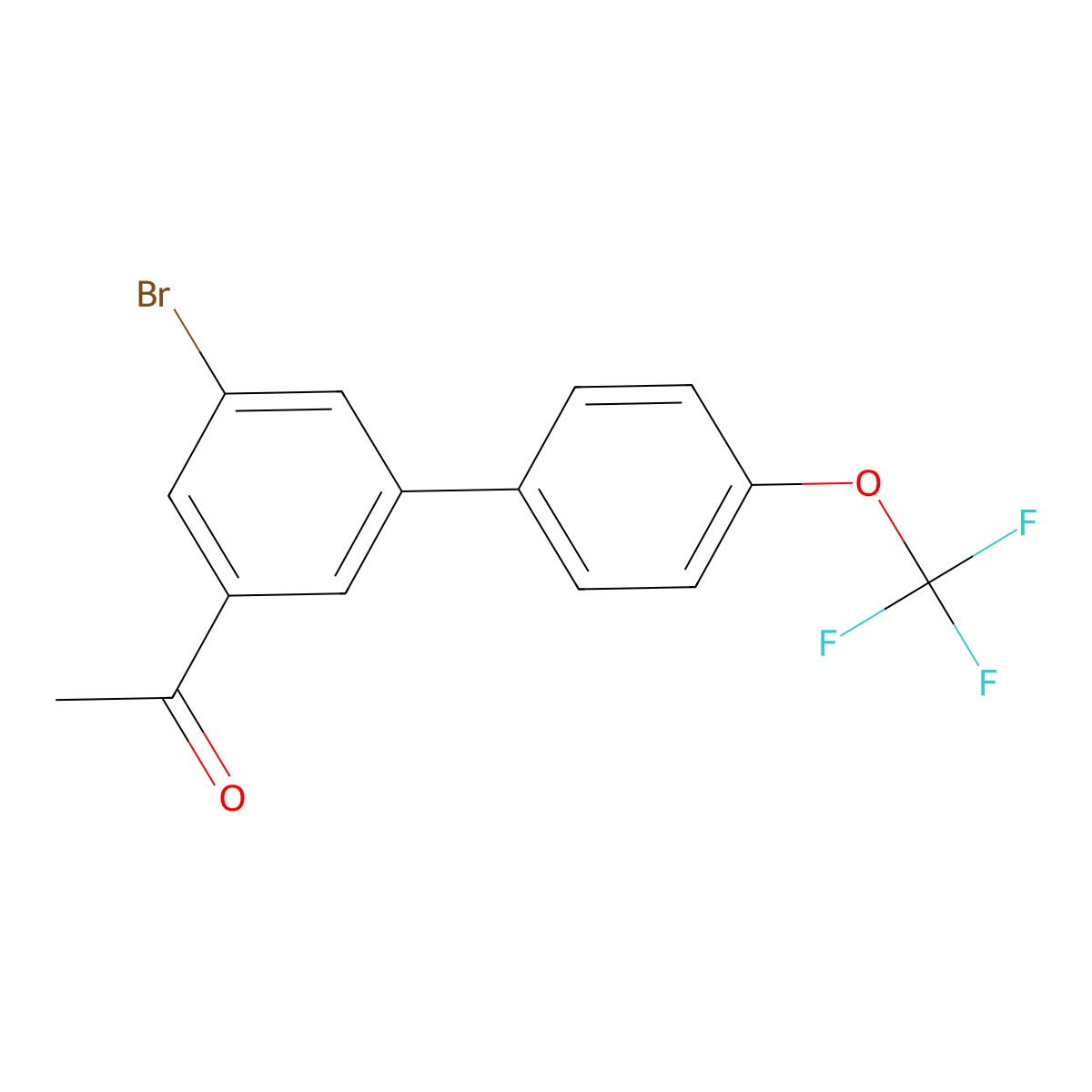 1-(5-Bromo-4'-(trifluoromethoxy)-[1,1'-biphenyl]-3-yl)ethanone molecular structure, CAS 2805078-35-5