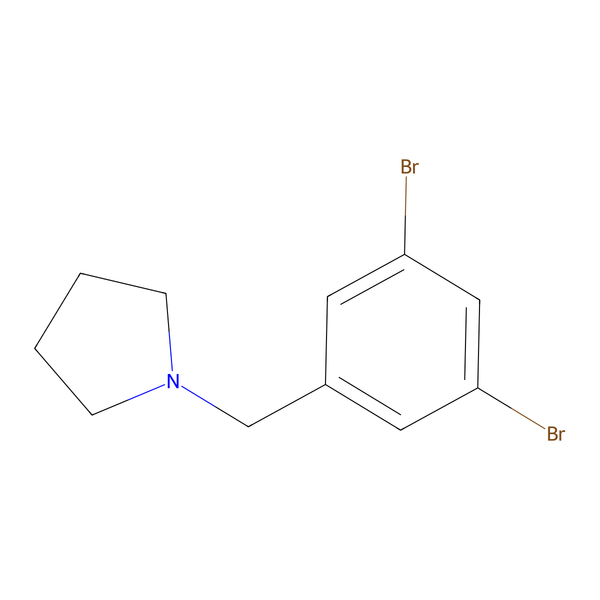 1-[(3,5-Dibromophenyl)methyl]pyrrolidine molecular structure, CAS 2805078-51-5