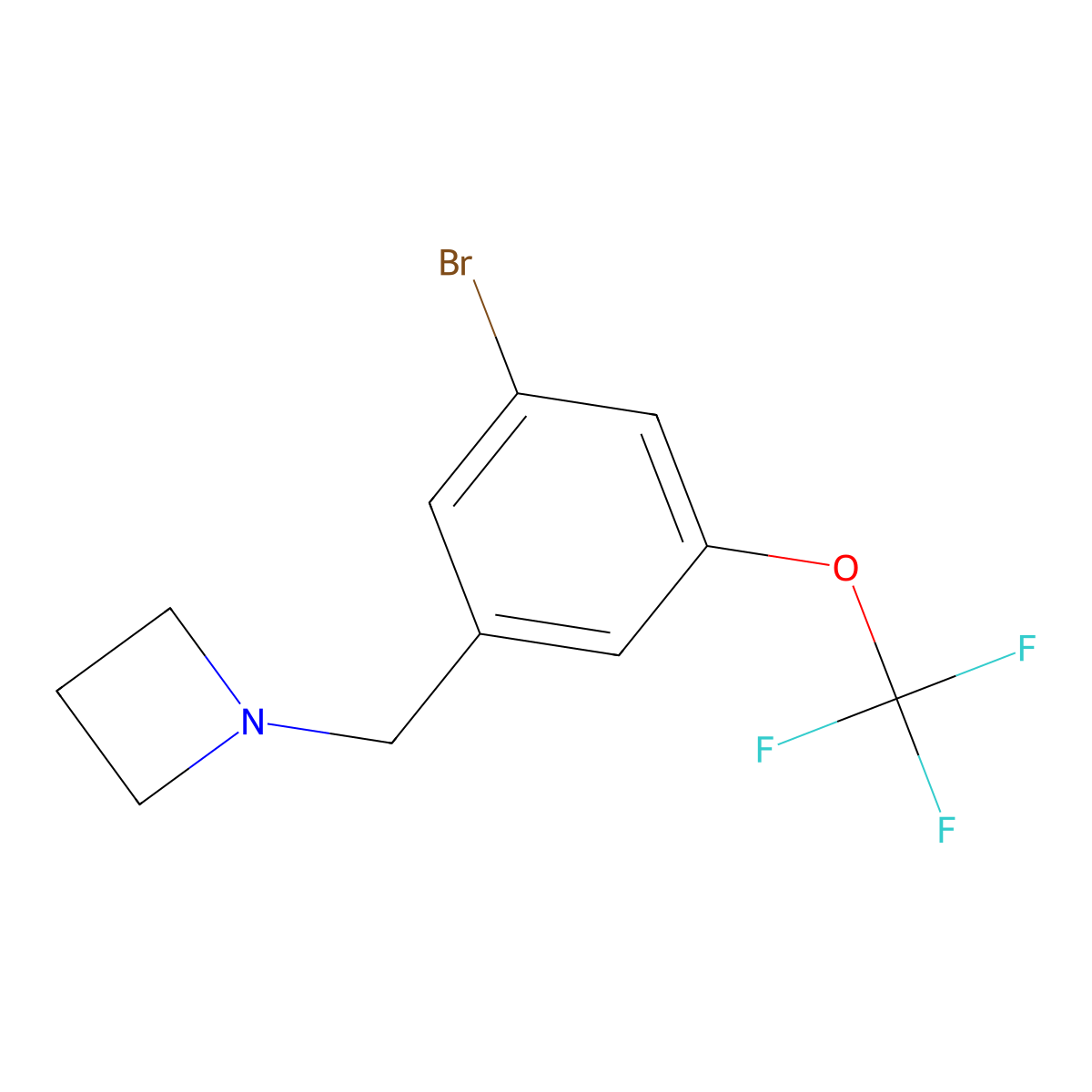 1-(3-Bromo-5-(trifluoromethoxy)benzyl)azetidine molecular structure, CAS 2805155-37-5