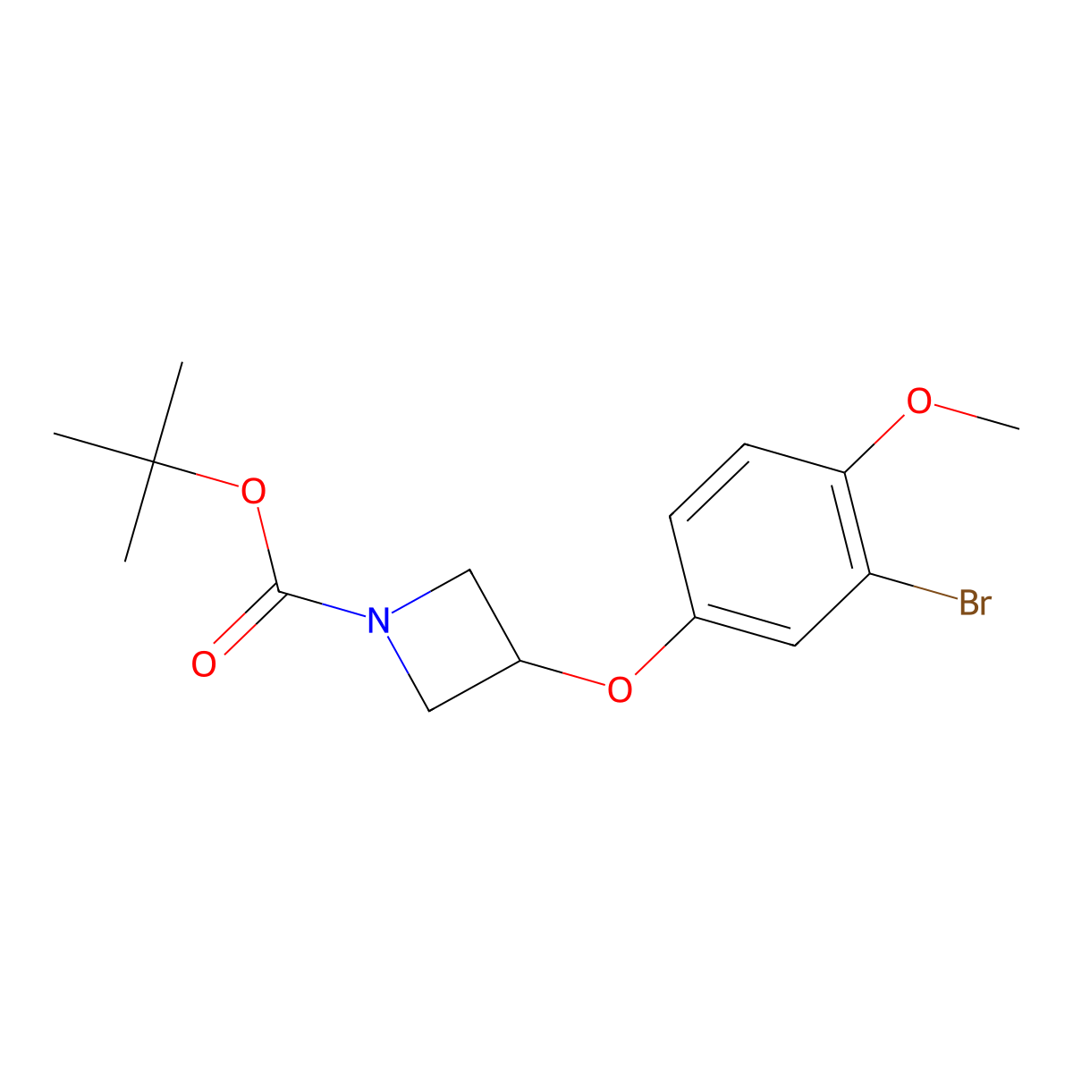 tert-Butyl 3-(3-bromo-4-methoxyphenoxy)azetidine-1-carboxylate molecular structure, CAS 2805155-93-3
