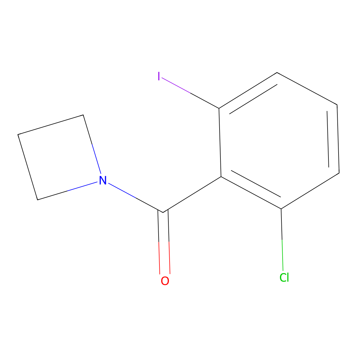 Azetidin-1-yl(2-chloro-6-iodophenyl)methanone molecular structure, CAS 2805156-15-2