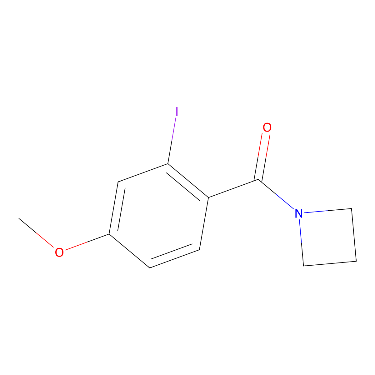 Azetidin-1-yl(2-iodo-4-methoxyphenyl)methanone molecular structure, CAS 2805156-23-2