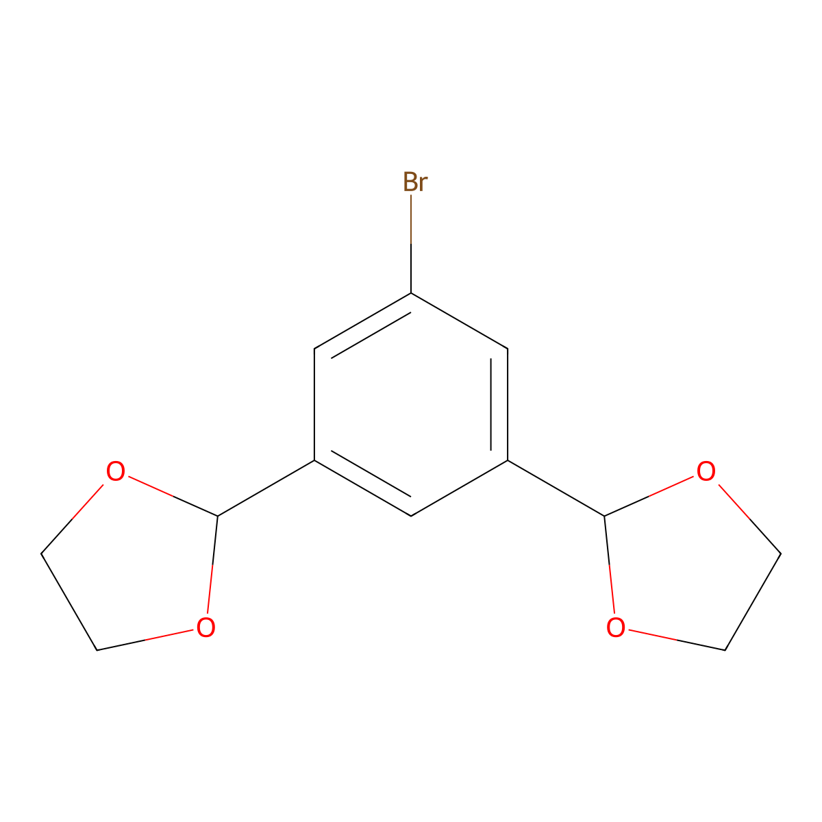 2,2'-(5-Bromo-1,3-phenylene)bis(1,3-dioxolane) molecular structure, CAS 2805194-72-1