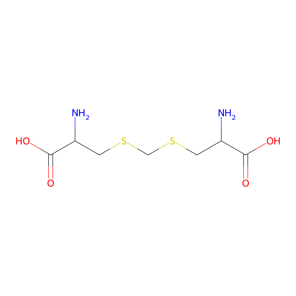2-Amino-3-[(2-amino-2-carboxyethyl)sulfanylmethylsulfanyl]propanoic acid molecular structure, CAS 28052-93-9