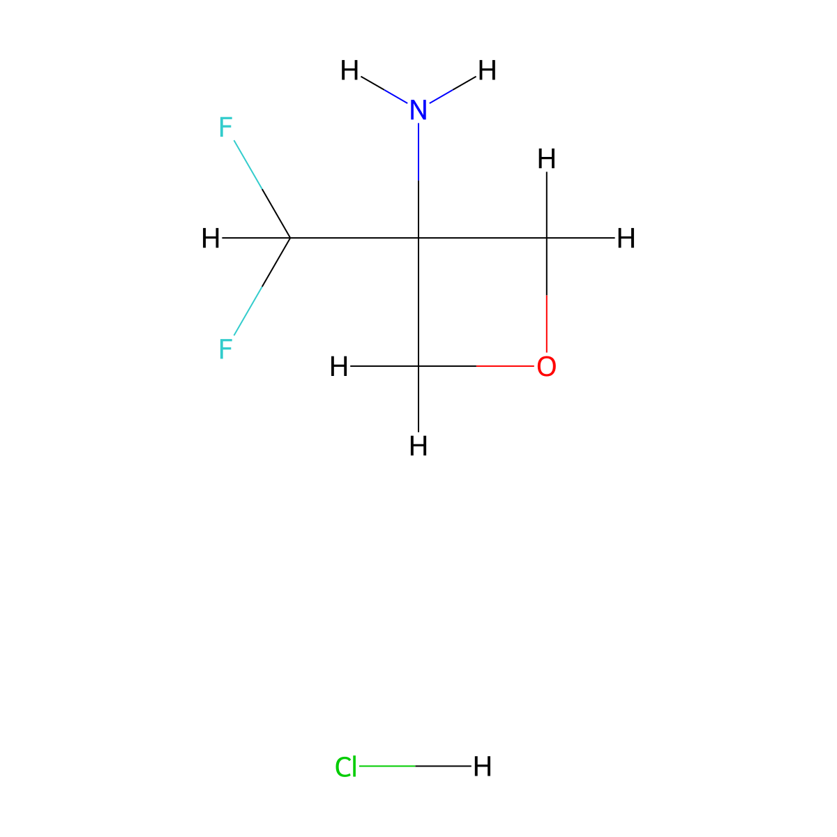 3-(Difluoromethyl)oxetan-3-amine hydrochloride molecular structure, CAS 2805254-29-7