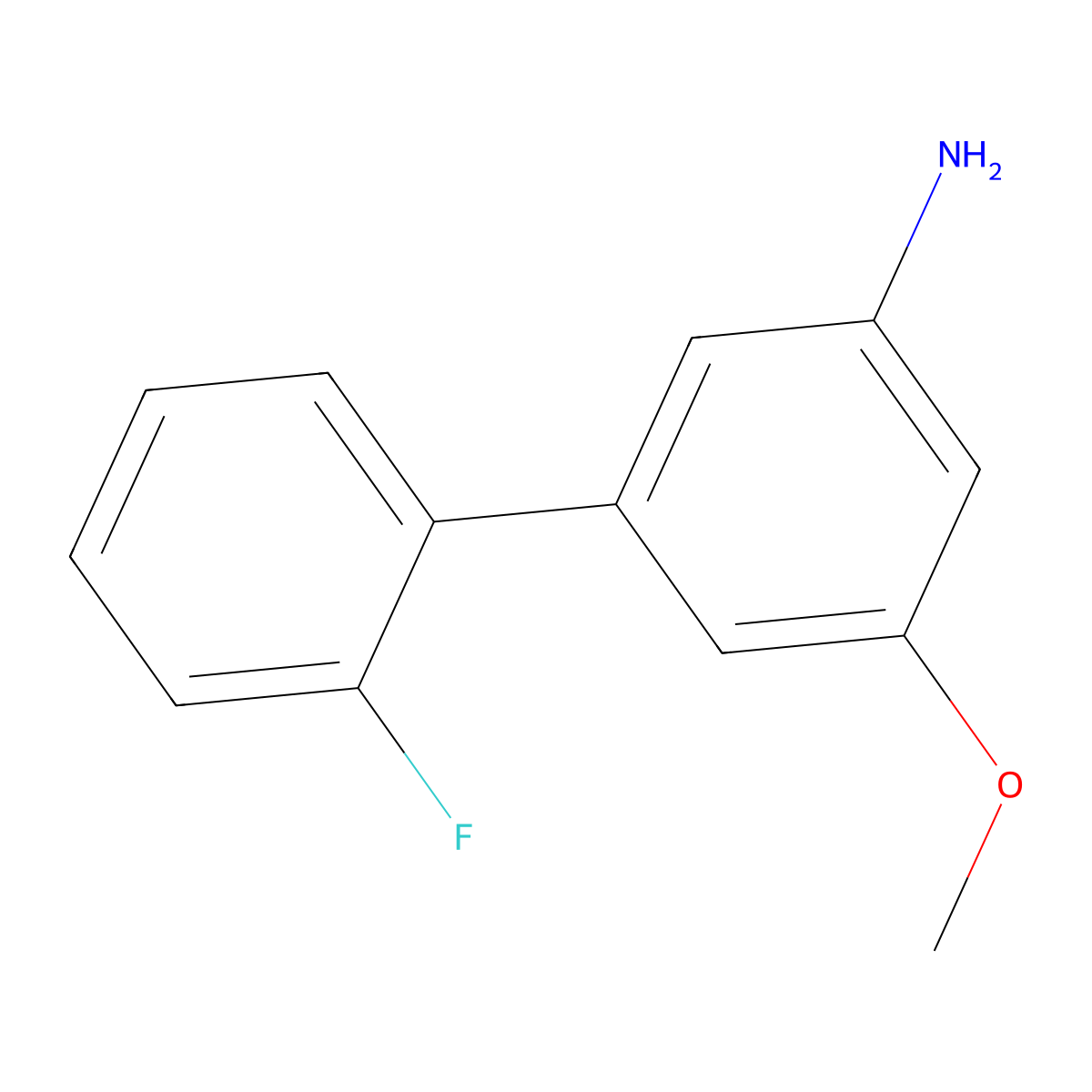 2'-Fluoro-5-methoxy-[1,1'-biphenyl]-3-amine molecular structure, CAS 2805288-25-7