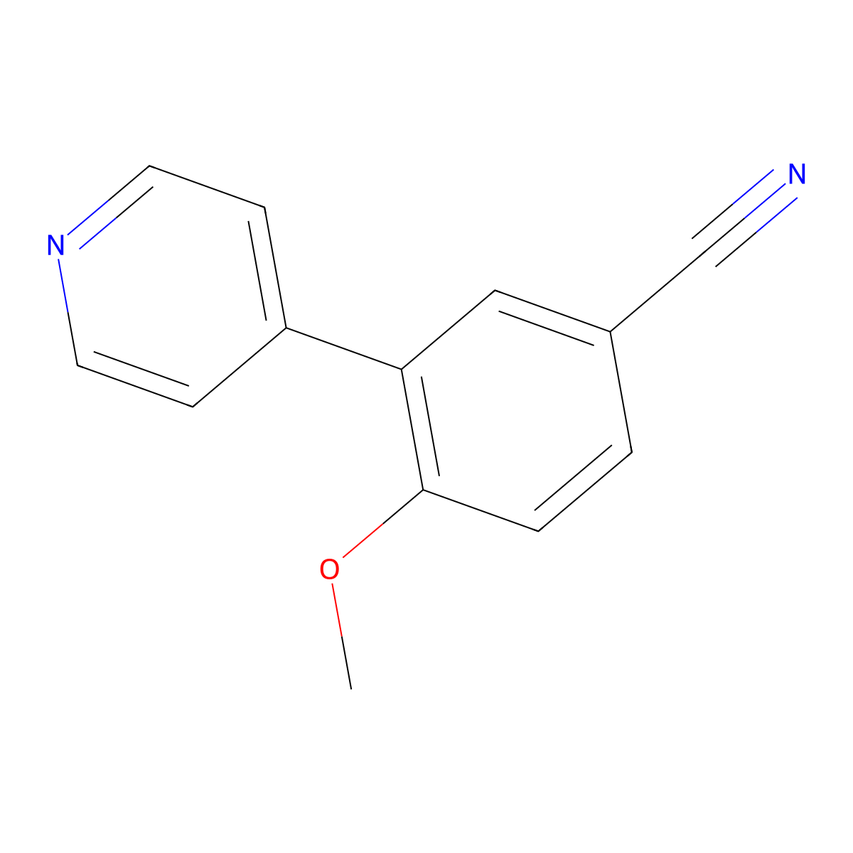 4-Methoxy-3-(pyridin-4-yl)benzonitrile molecular structure, CAS 2805288-34-8