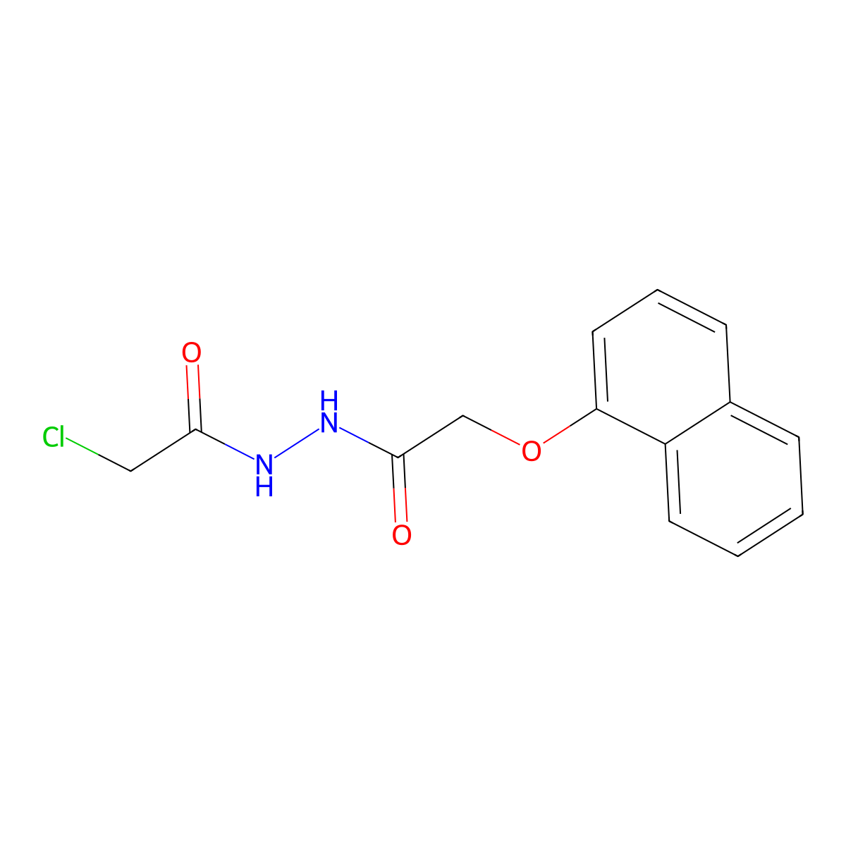2-chloro-N'-(2-(naphthalen-1-yloxy)acetyl)acetohydrazide molecular structure, CAS 2805415-24-9