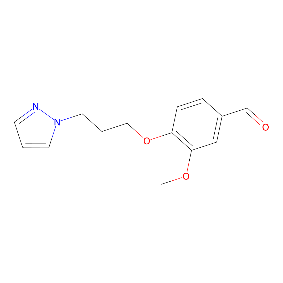 4-(3-(1H-pyrazol-1-yl)propoxy)-3-methoxybenzaldehyde molecular structure, CAS 2805415-37-4