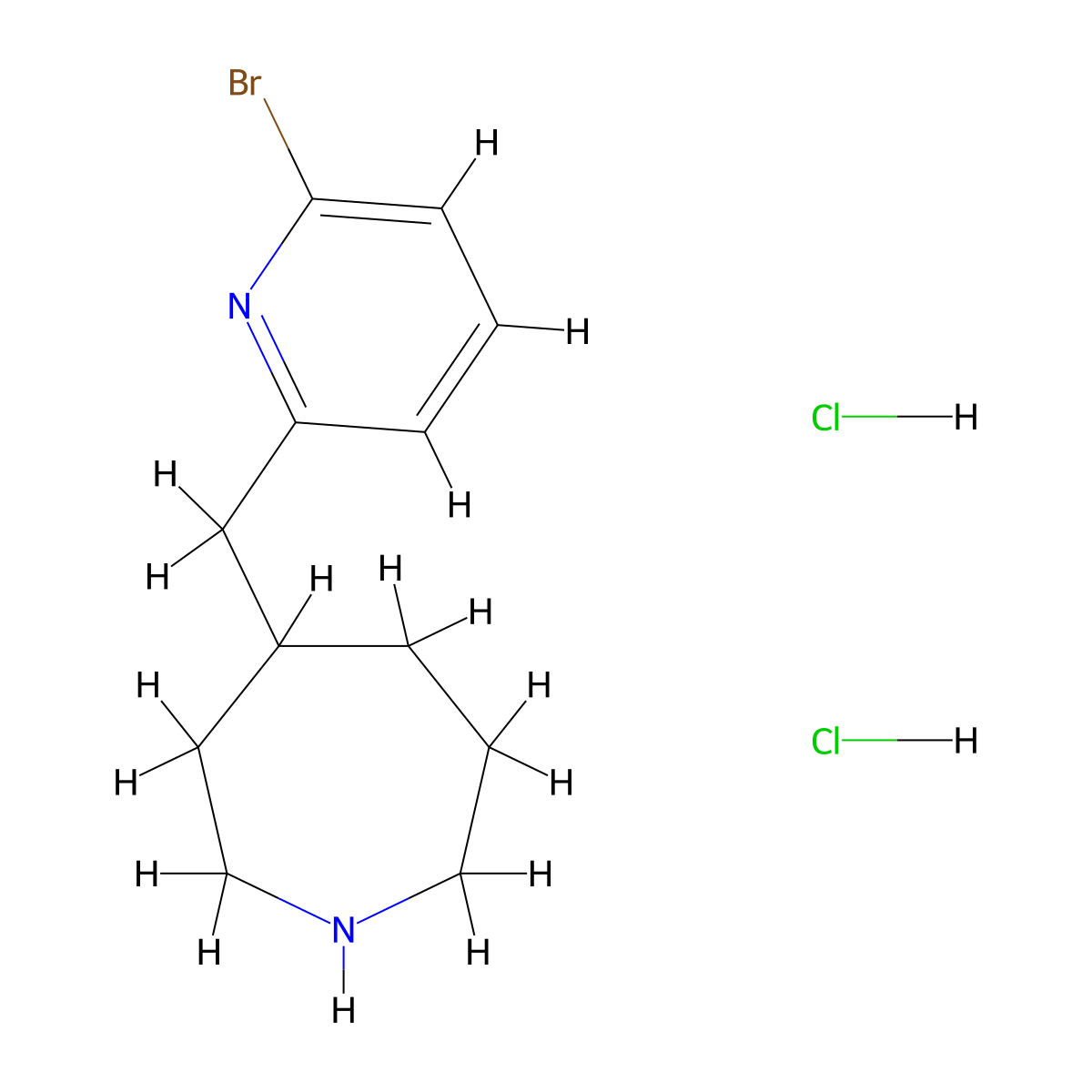 4-((6-Bromopyridin-2-yl)methyl)azepane dihydrochloride molecular structure, CAS 2805415-43-2
