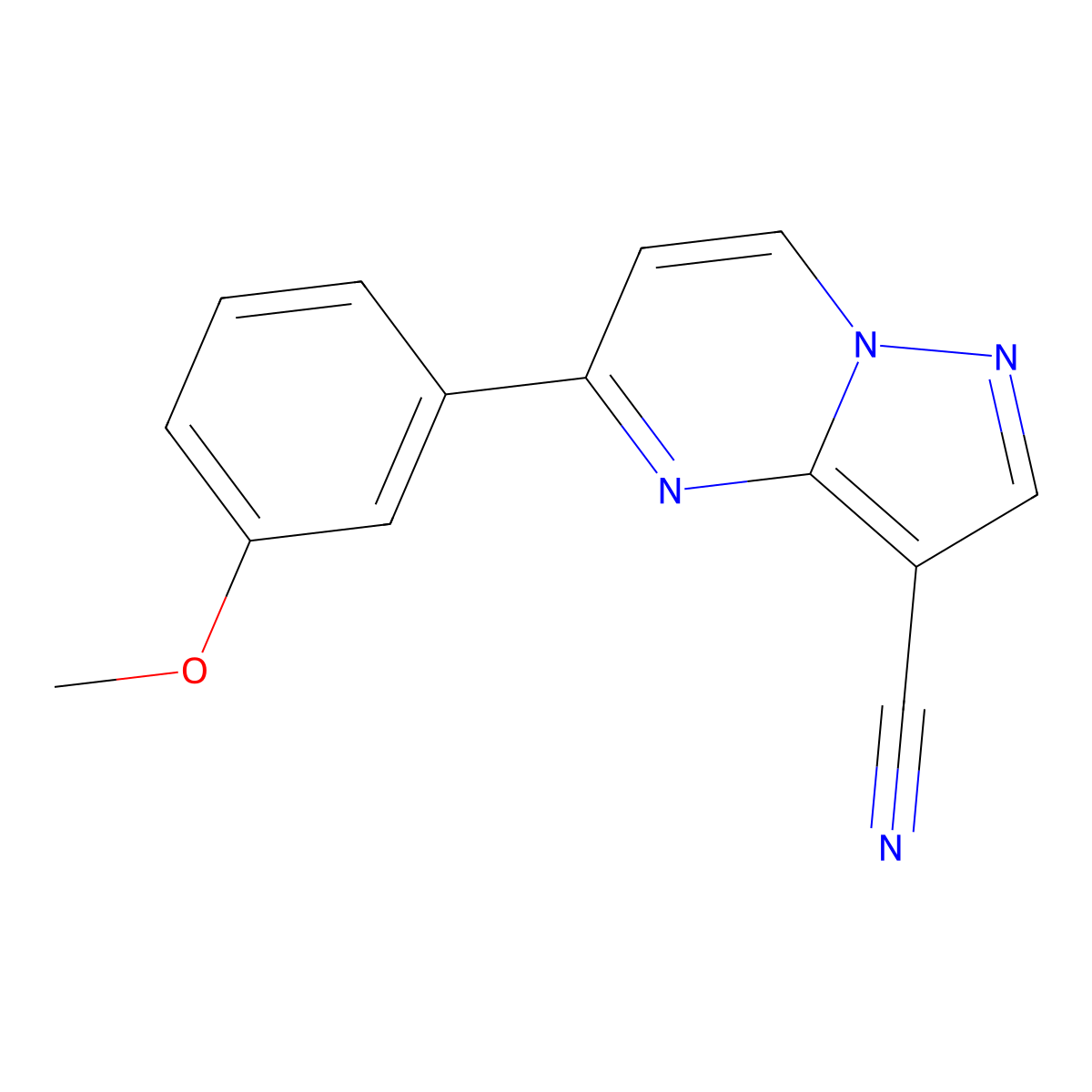 5-(3-Methoxyphenyl)pyrazolo[1,5-a]pyrimidine-3-carbonitrile molecular structure, CAS 2805415-54-5