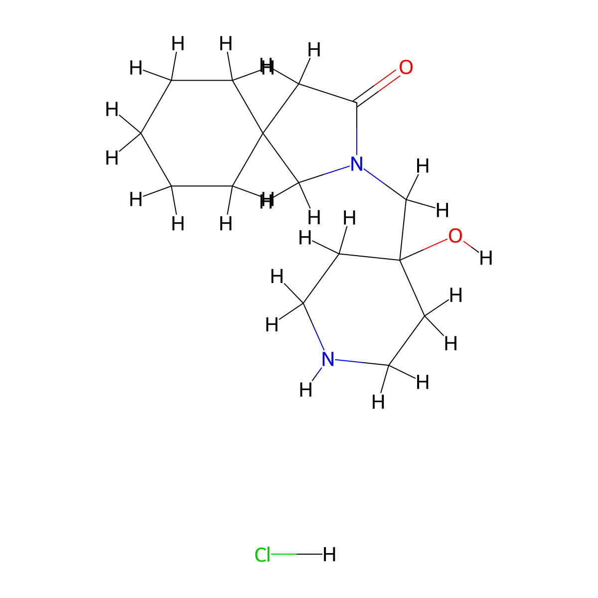 2-((4-Hydroxypiperidin-4-yl)methyl)-2-azaspiro[4.5]decan-3-one hydrochloride molecular structure, CAS 2805415-61-4