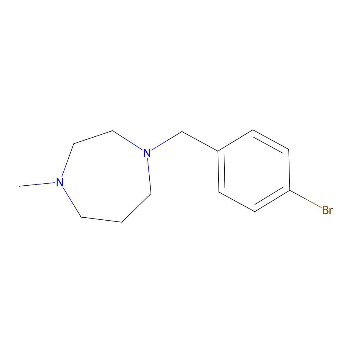 1-[(4-Bromophenyl)methyl]-4-methyl-1,4-diazepane molecular structure, CAS 280560-78-3
