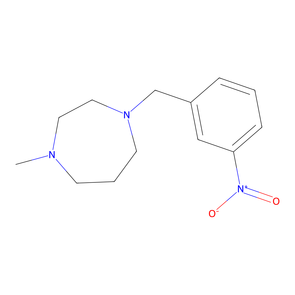 1-Methyl-4-(3-nitrobenzyl)-1,4-diazepane molecular structure, CAS 280560-81-8