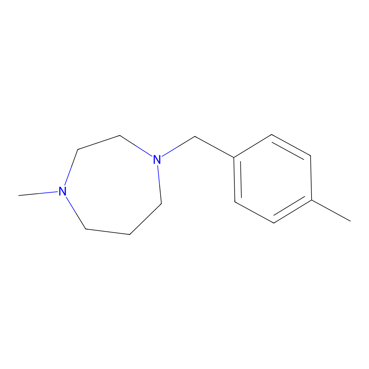 1-Methyl-4-(4-methylbenzyl)-1,4-diazepane molecular structure, CAS 280560-82-9