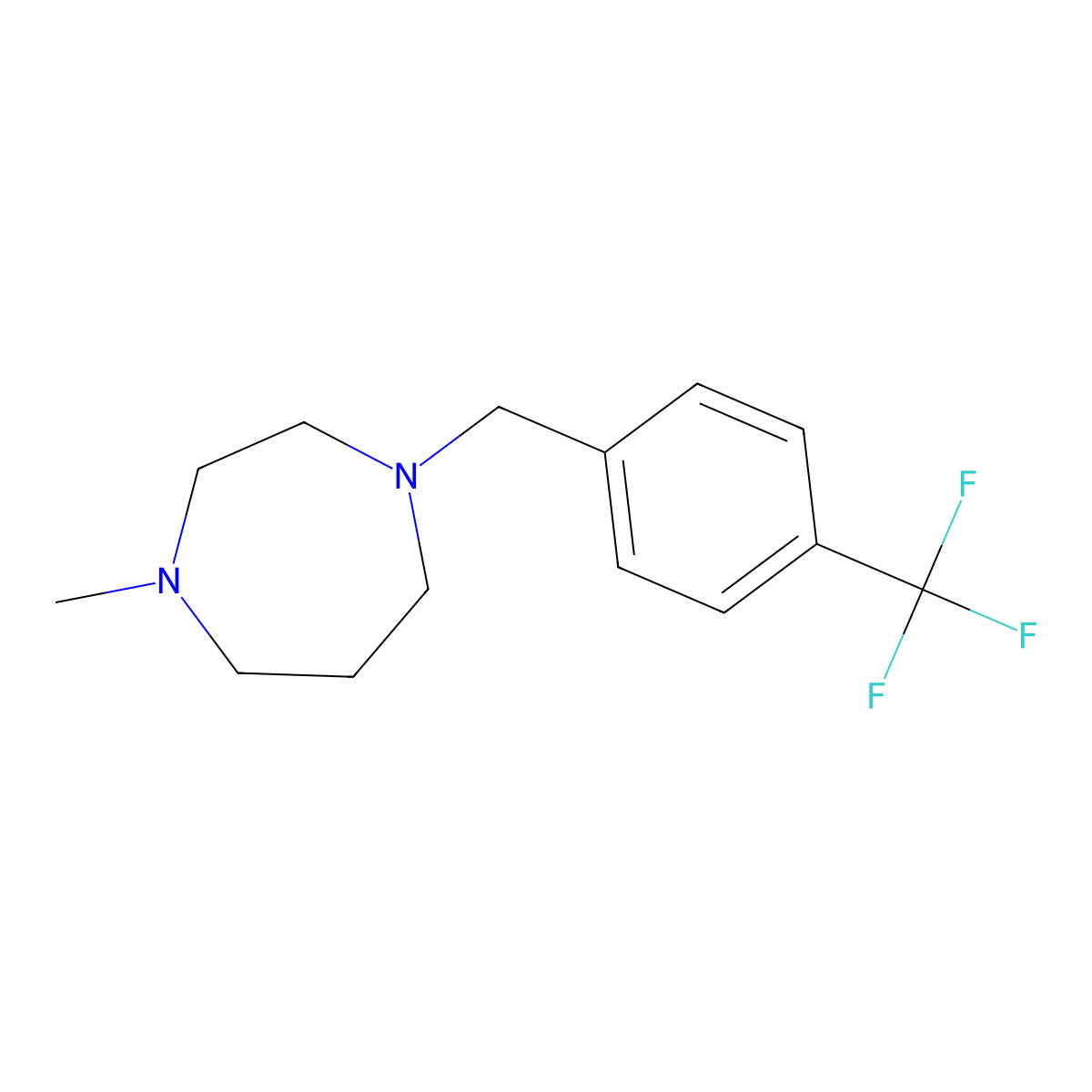 1-Methyl-4-[4-(trifluoromethyl)benzyl]-1,4-diazepane molecular structure, CAS 280560-85-2