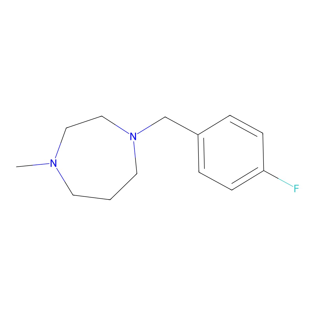 1-[(4-Fluorophenyl)methyl]-4-methyl-1,4-diazepane molecular structure, CAS 280560-98-7