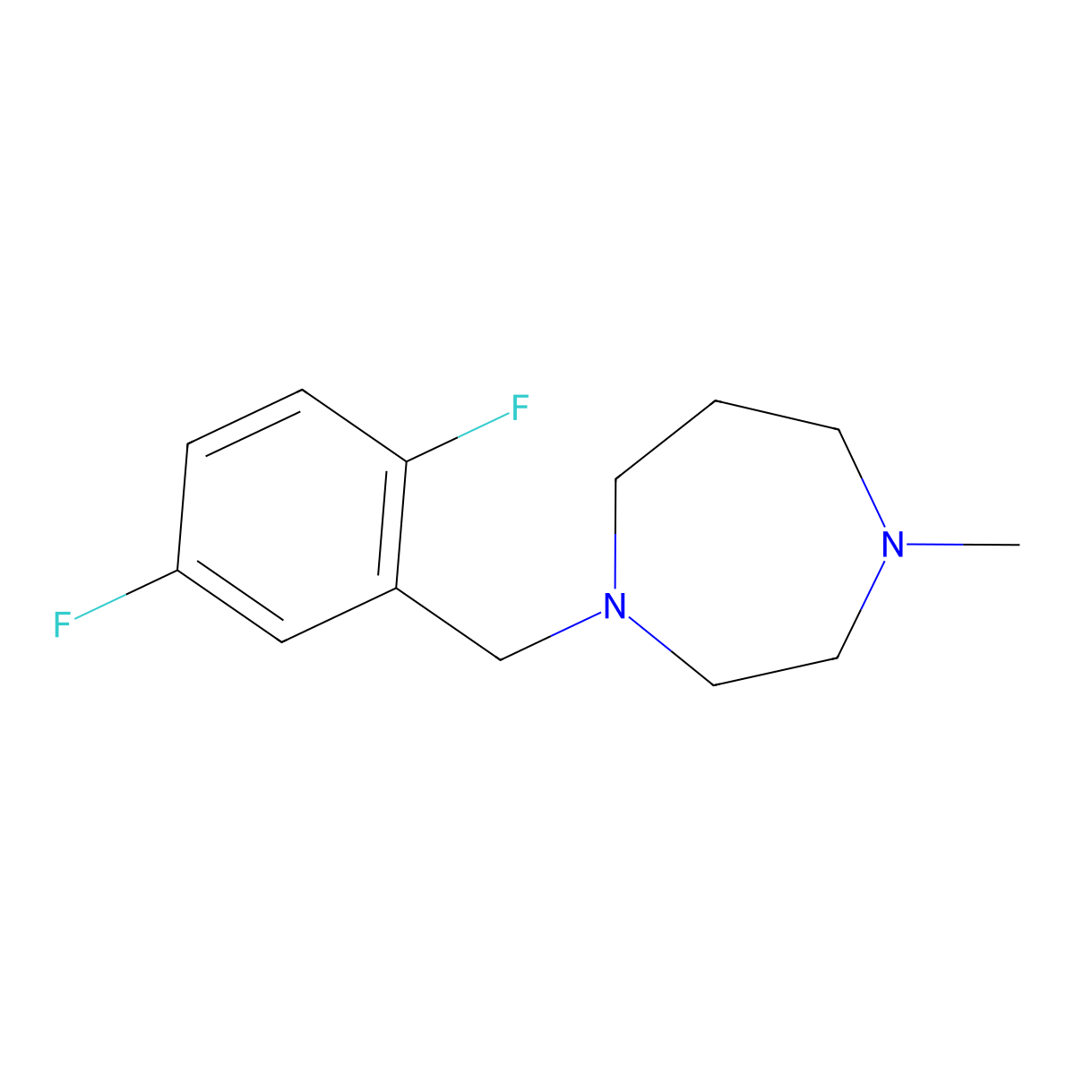 1-[(2,5-Difluorophenyl)methyl]-4-methyl-1,4-diazepane molecular structure, CAS 280561-26-4