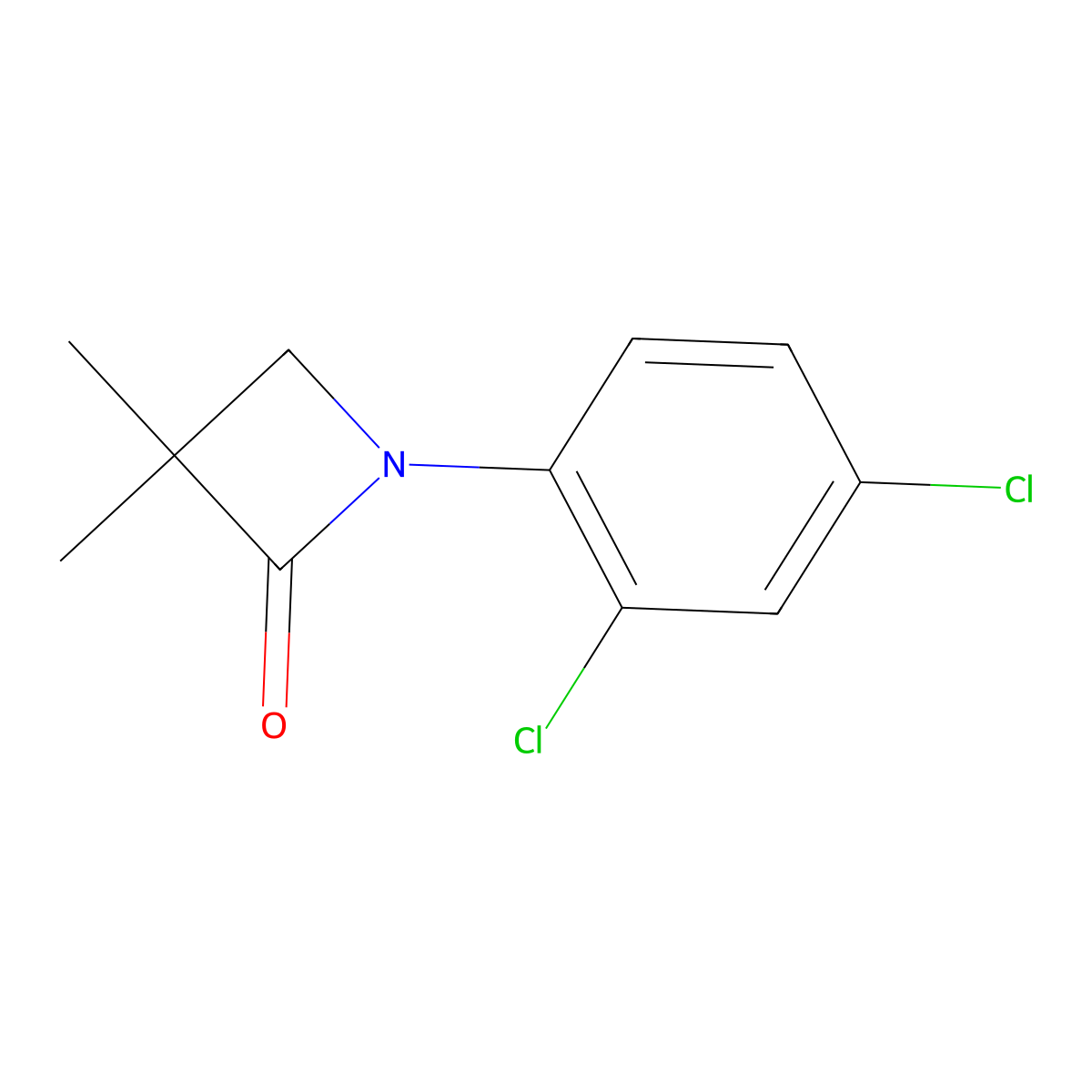 1-(2,4-Dichlorophenyl)-3,3-dimethyl-2-azetanone molecular structure, CAS 280562-66-5