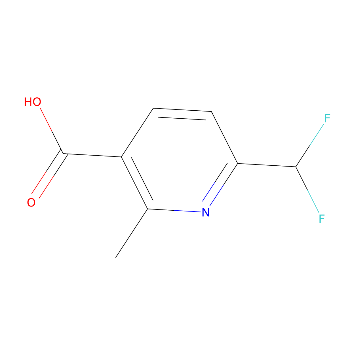 6-(Difluoromethyl)-2-methylnicotinic acid molecular structure, CAS 280566-41-8