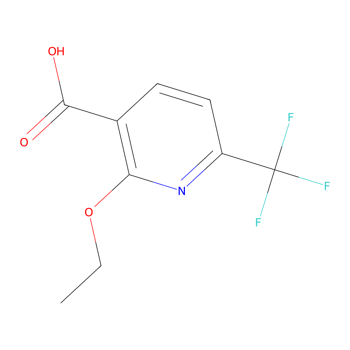 2-Ethoxy-6-(trifluoromethyl)pyridine-3-carboxylic acid molecular structure, CAS 280566-46-3