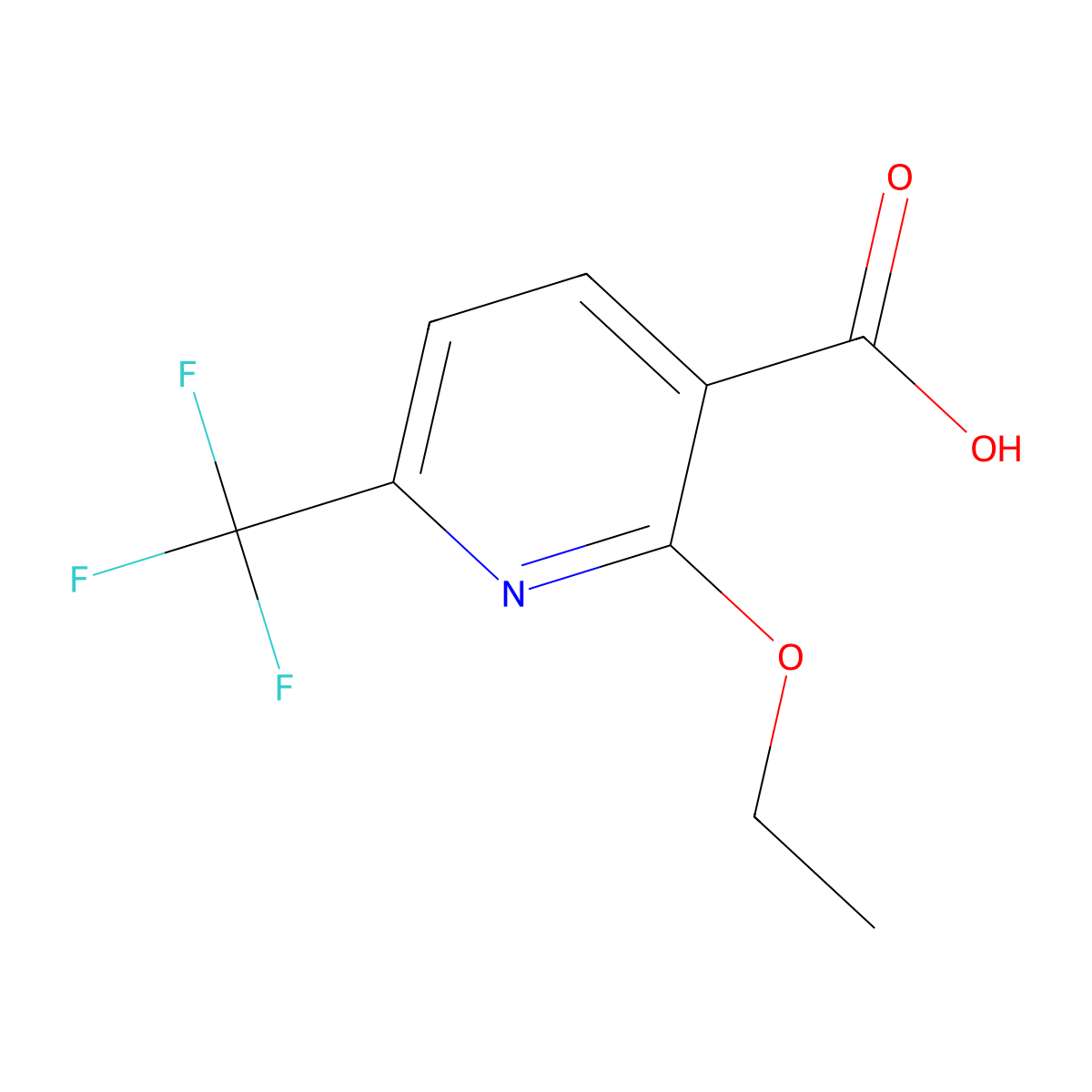 2-Ethoxy-6-(trifluoromethyl)pyridine-3-carboxylic acid molecular structure, CAS 280566-46-3