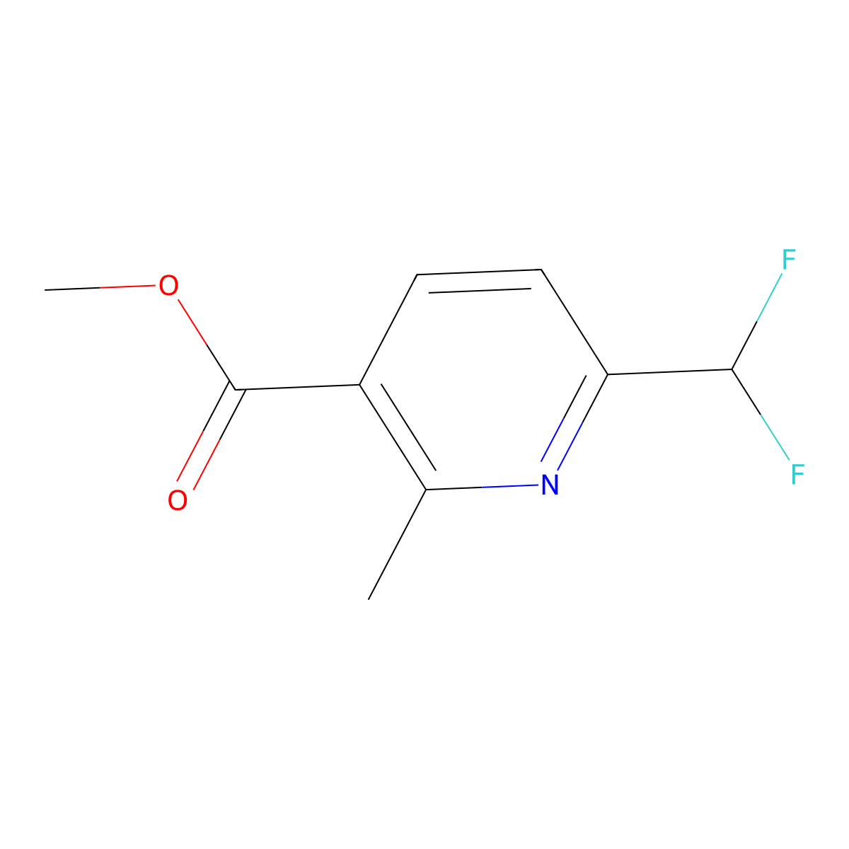 Methyl 6-(difluoromethyl)-2-methylpyridine-3-carboxylate molecular structure, CAS 280568-06-1