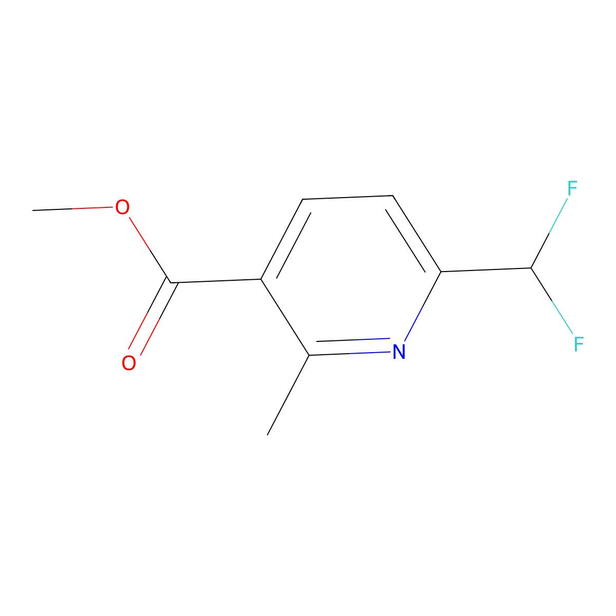 Methyl 6-(difluoromethyl)-2-methylpyridine-3-carboxylate molecular structure, CAS 280568-06-1