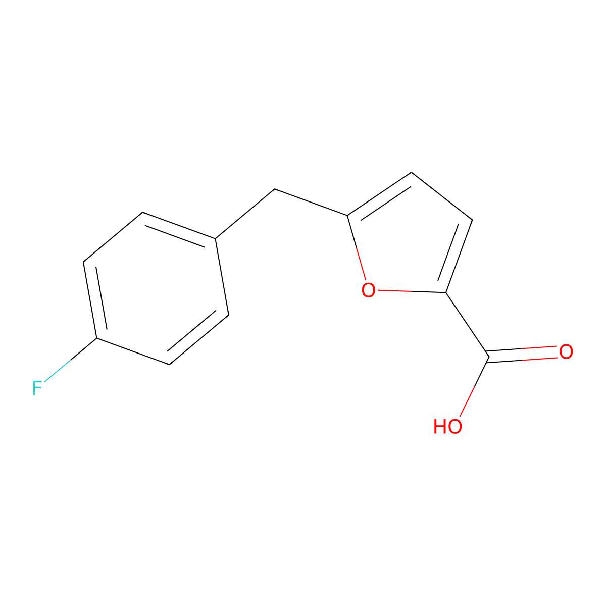5-(4-Fluorobenzyl)furan-2-carboxylic acid molecular structure, CAS 280571-32-6