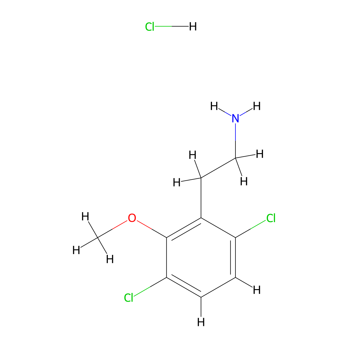 2-(3,6-Dichloro-2-methoxyphenyl)ethan-1-amine hydrochloride molecular structure, CAS 28058-76-6