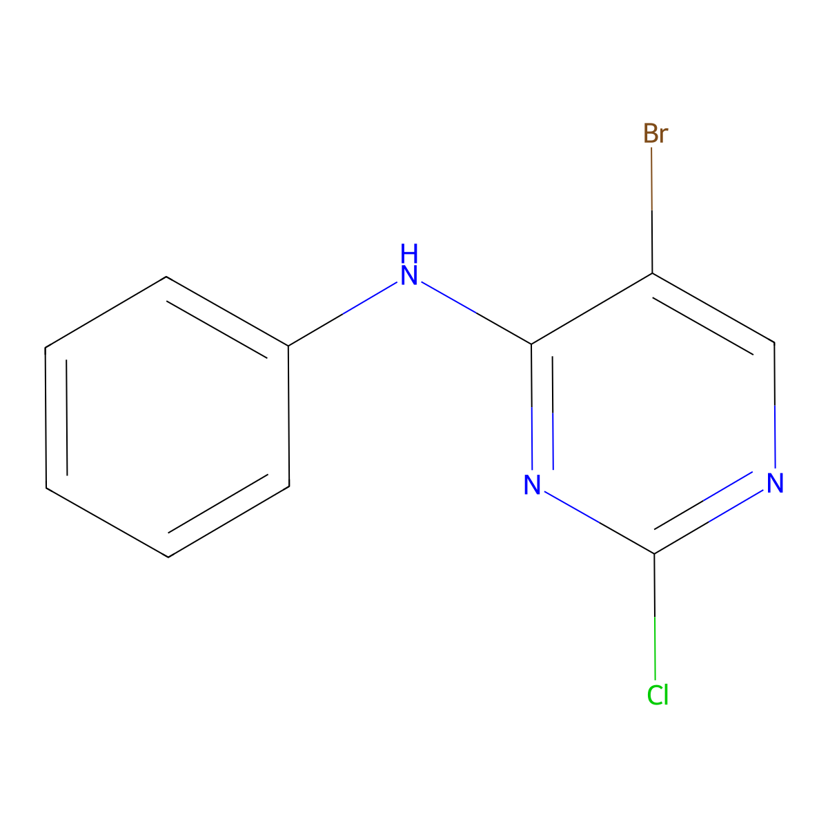 5-bromo-2-chloro-N-phenylpyrimidin-4-amine molecular structure, CAS 280581-50-2