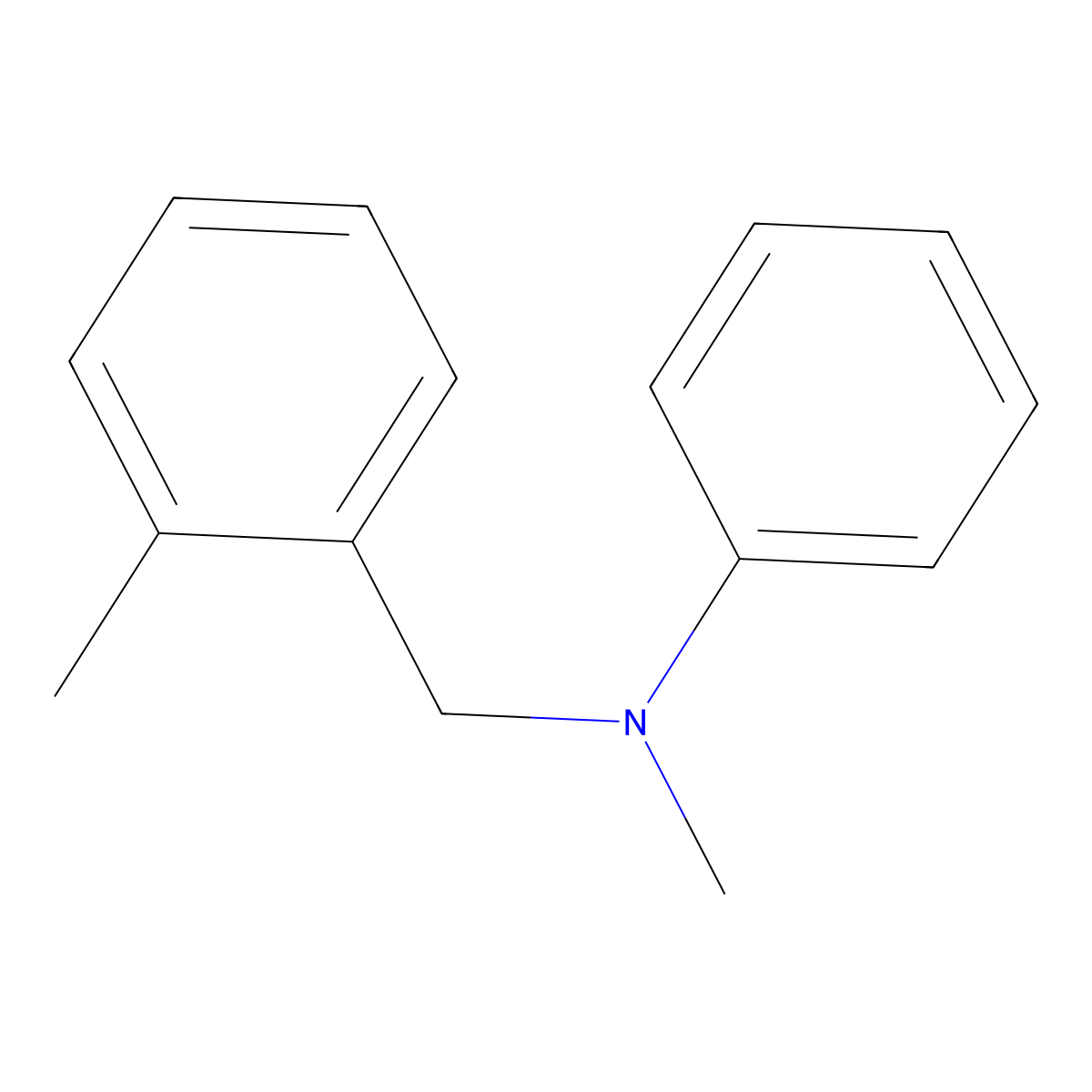 N,2-Dimethyl-N-phenylbenzenemethanamine molecular structure, CAS 28059-65-6