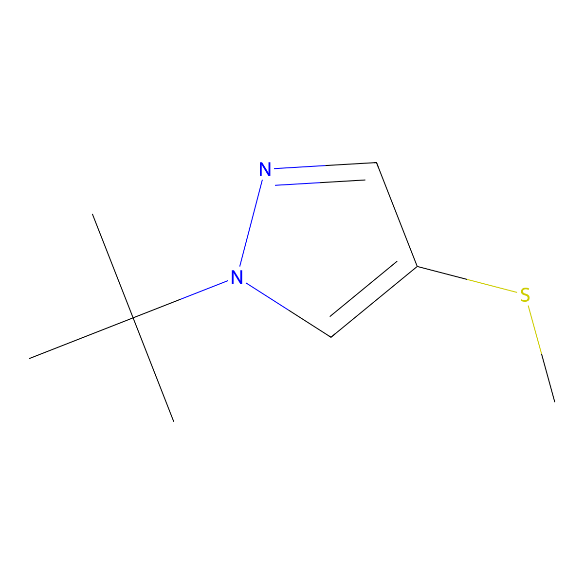 1-(Tert-butyl)-4-(methylthio)-1H-pyrazole molecular structure, CAS 2805968-42-5