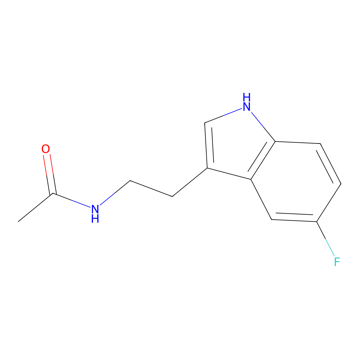 N-(2-(5-fluoro-1H-indol-3-yl)ethyl)acetamide molecular structure, CAS 2806-01-1