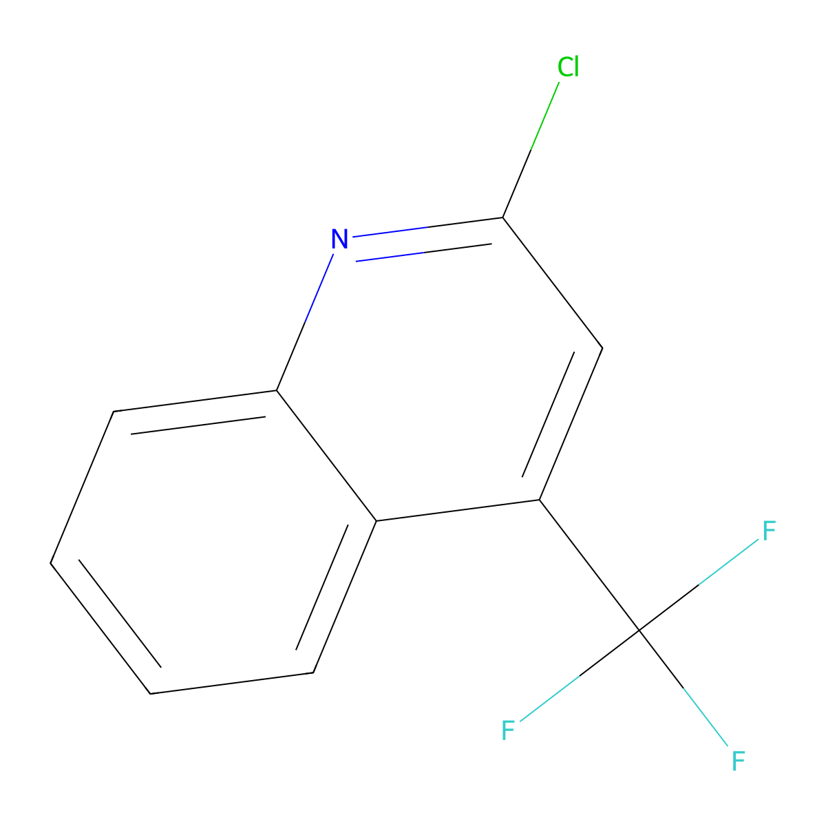 2-Chloro-4-(trifluoromethyl)quinoline molecular structure, CAS 2806-29-3