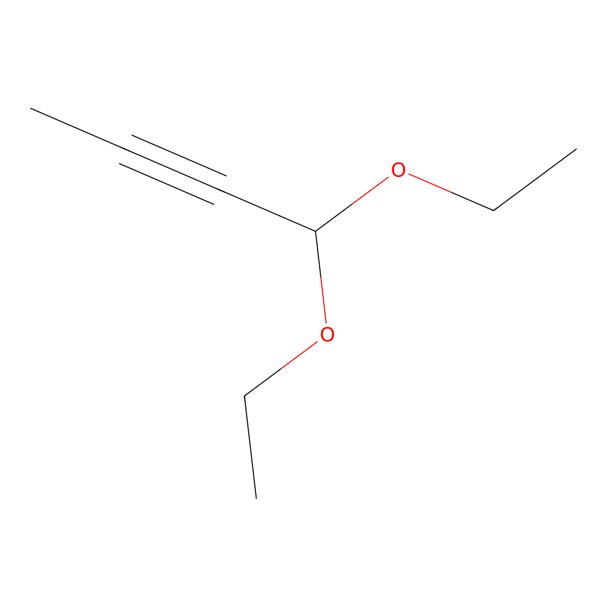 2-Butyn-1-al diethyl acetal molecular structure, CAS 2806-97-5