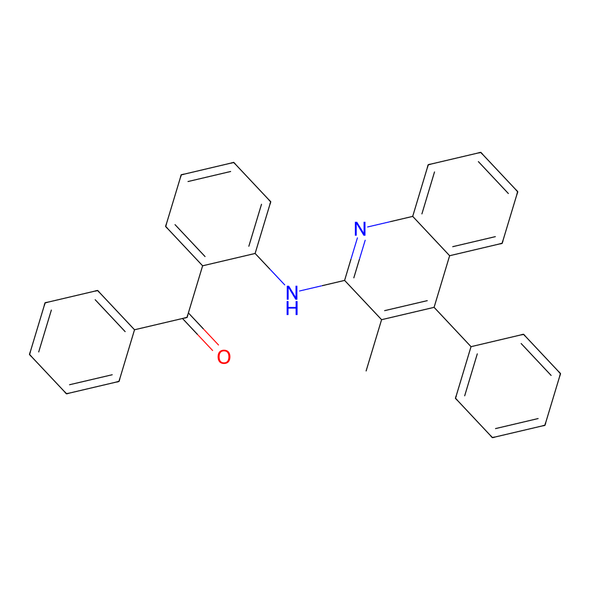 N-(2-benzoylphenyl)-3-methyl-4-phenylquinolin-2-amine molecular structure, CAS 28060-64-2