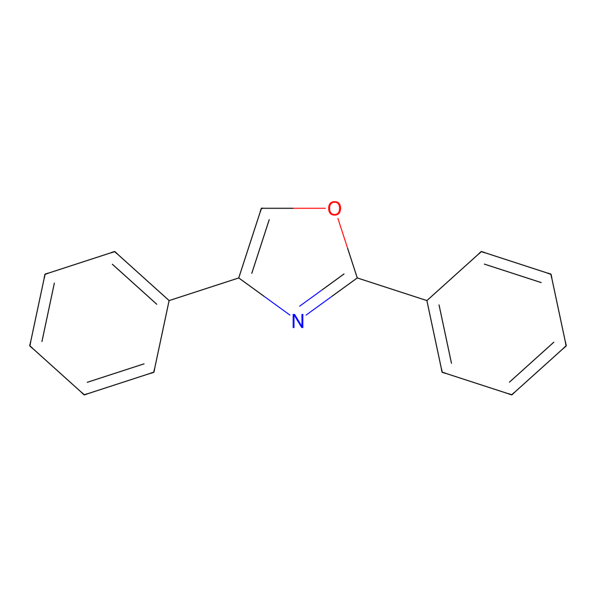 Diphenyloxazole molecular structure, CAS 28061-11-2