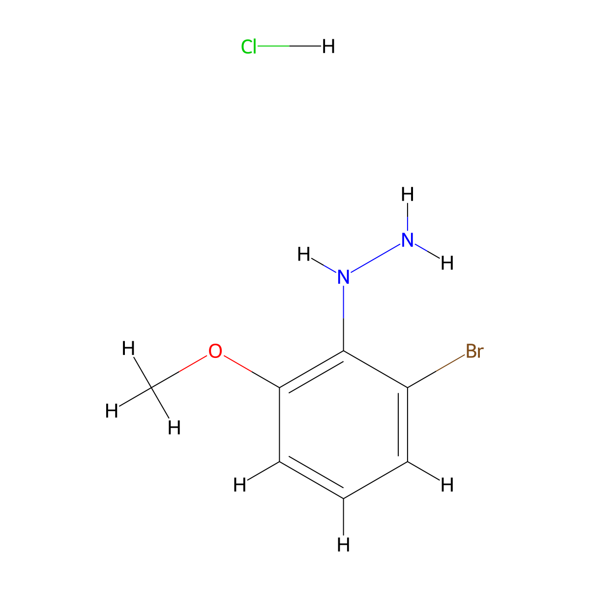 (2-Bromo-6-methoxyphenyl)hydrazine hydrochloride molecular structure, CAS 2806310-86-9