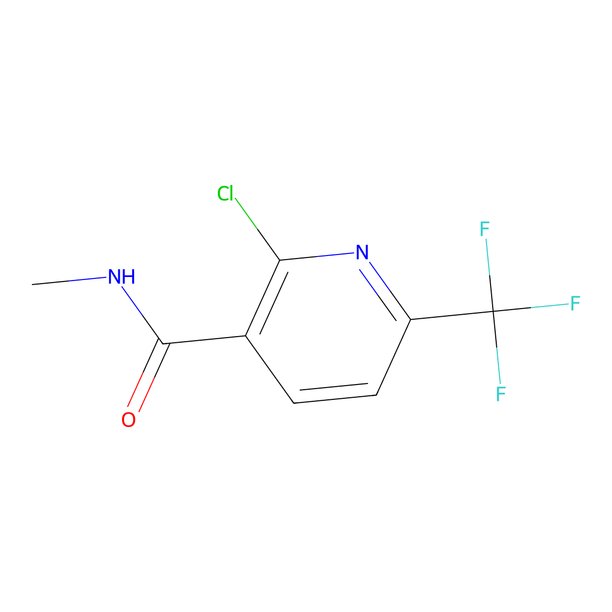 2-Chloro-N-methyl-6-(trifluoromethyl)nicotinamide molecular structure, CAS 2806436-54-2