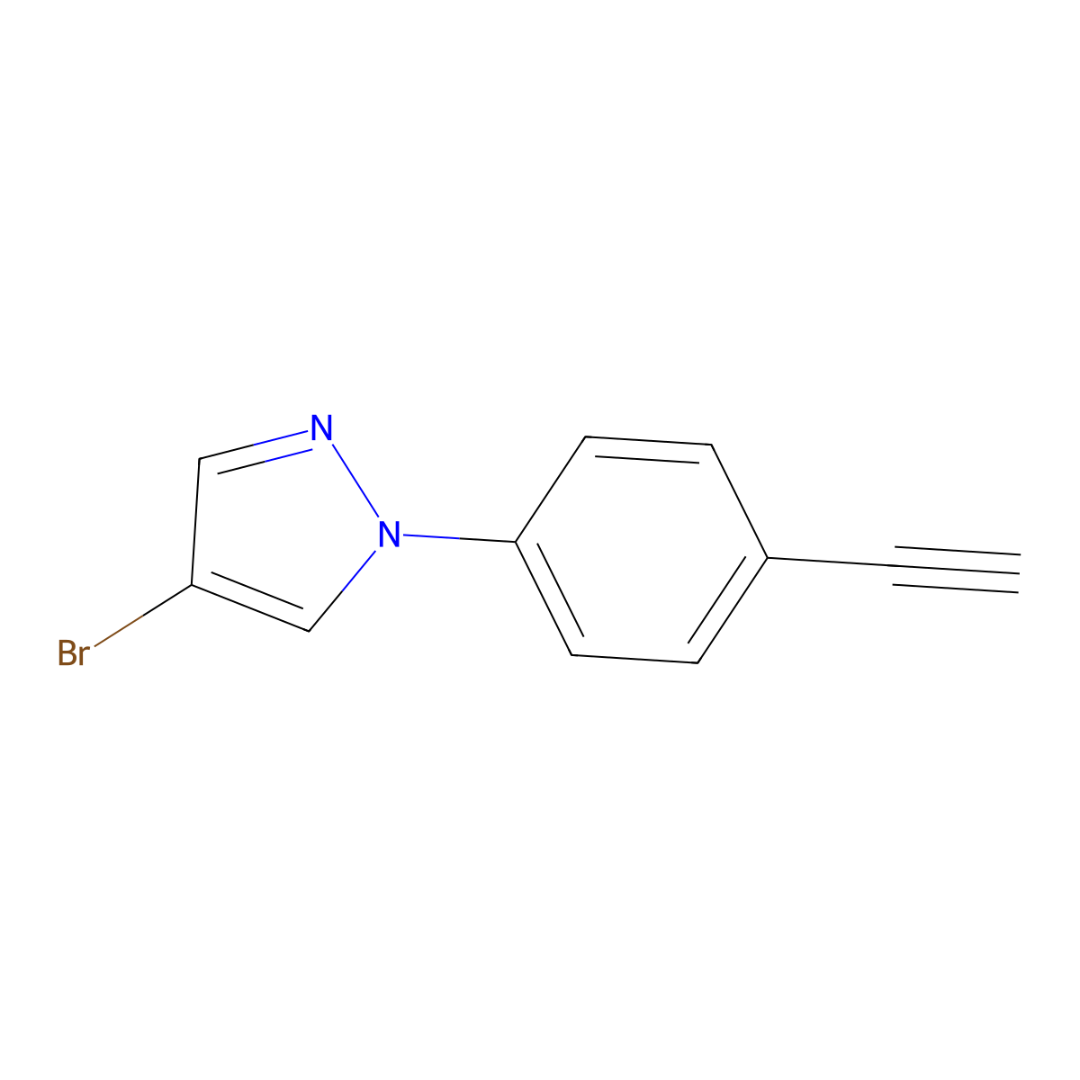 4-Bromo-1-(4-ethynyl-phenyl)-1H-pyrazole molecular structure, CAS 2806437-01-2