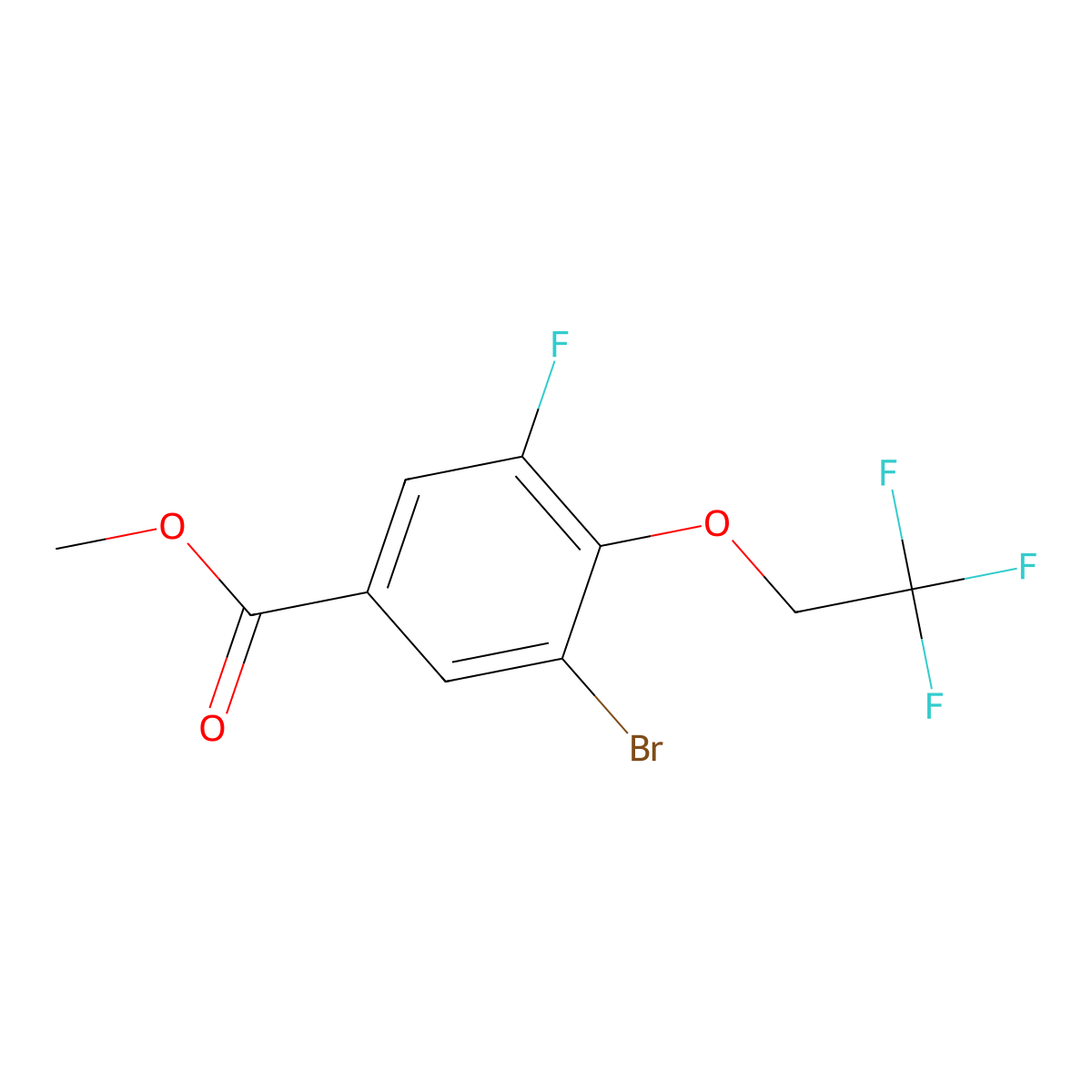 Methyl 3-bromo-5-fluoro-4-(2,2,2-trifluoroethoxy)benzoate molecular structure, CAS 2806437-15-8