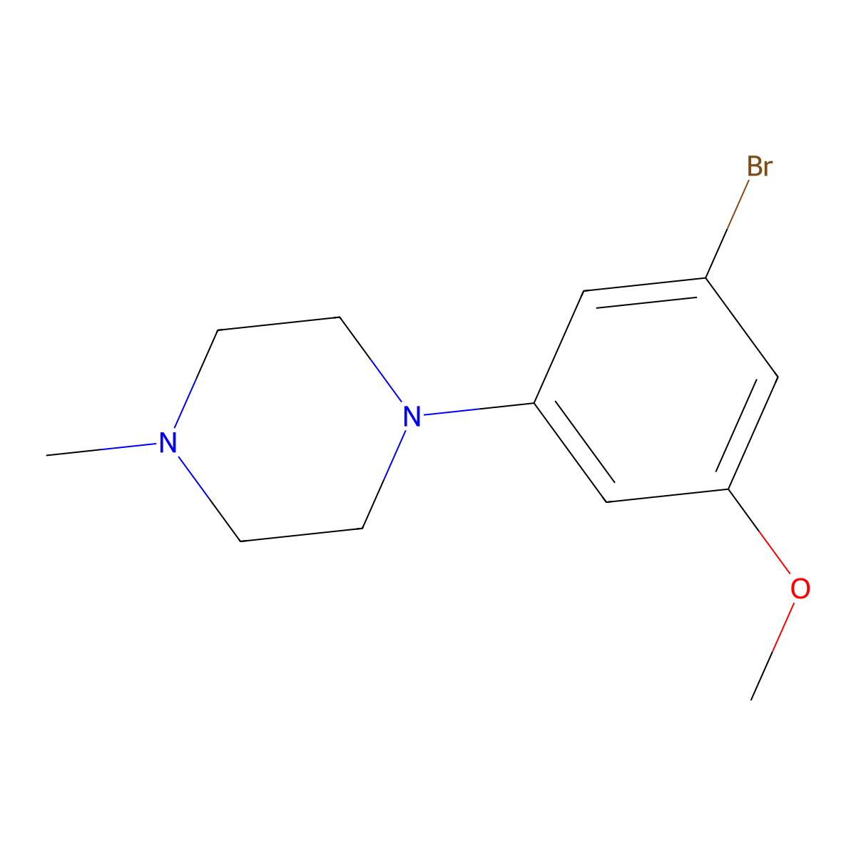 1-(3-Bromo-5-methoxyphenyl)-4-methylpiperazine molecular structure, CAS 2806437-26-1