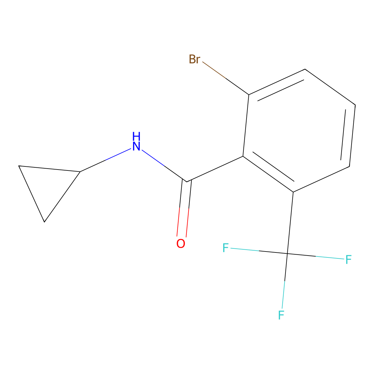 2-Bromo-N-cyclopropyl-6-(trifluoromethyl)benzamide molecular structure, CAS 2806488-74-2