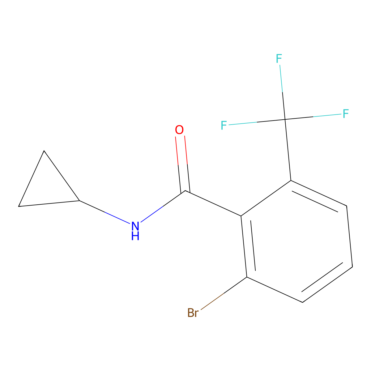 2-Bromo-N-cyclopropyl-6-(trifluoromethyl)benzamide molecular structure, CAS 2806488-74-2