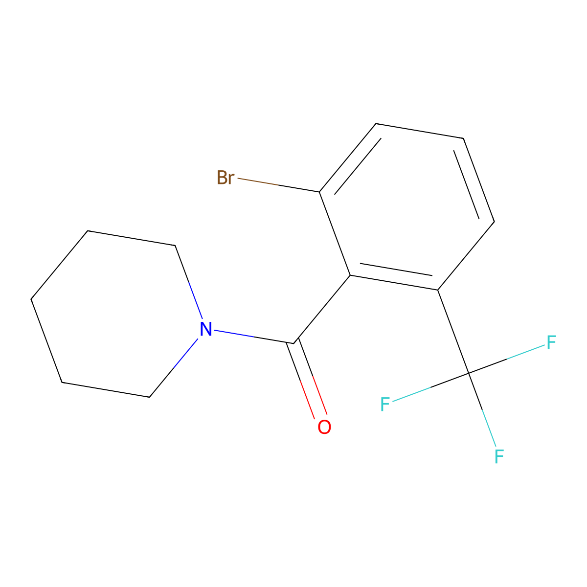 (2-Bromo-6-(trifluoromethyl)phenyl)(piperidin-1-yl)methanone molecular structure, CAS 2806488-79-7
