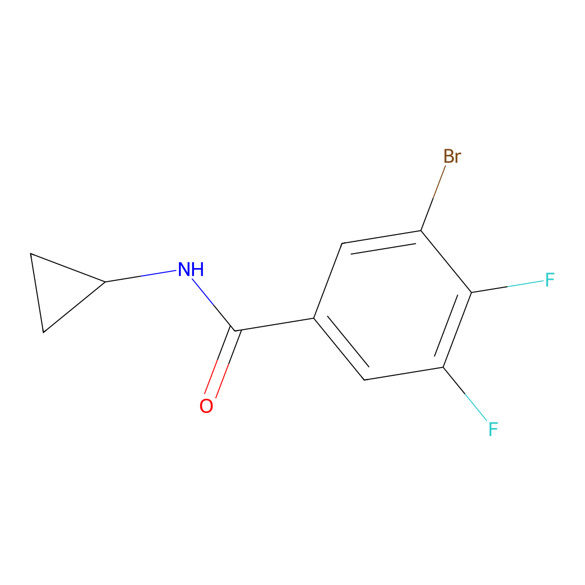 3-Bromo-N-cyclopropyl-4,5-difluorobenzamide molecular structure, CAS 2806489-10-9