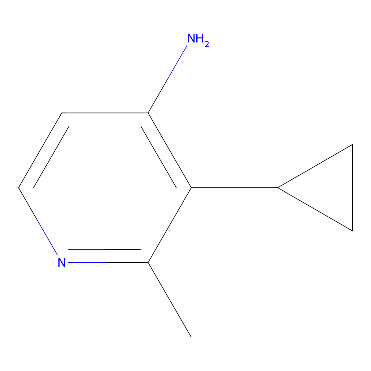 3-Cyclopropyl-2-methylpyridin-4-amine molecular structure, CAS 2806718-59-0