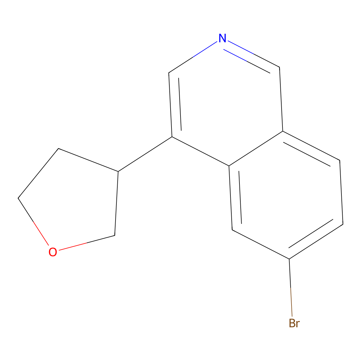 6-Bromo-4-(tetrahydrofuran-3-yl)isoquinoline molecular structure, CAS 2806718-75-0